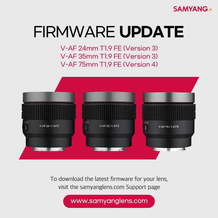 New Firmware Release for the 24mm, 35mm and 75mm V-AF Lenses