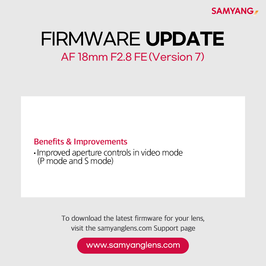 New Firmware Released for the 18mm F2.8 AF Lens