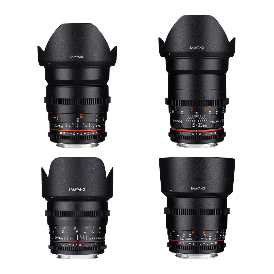 24, 35, 50, 85mm T1.5 VDSLR II Cine Lens Bundle