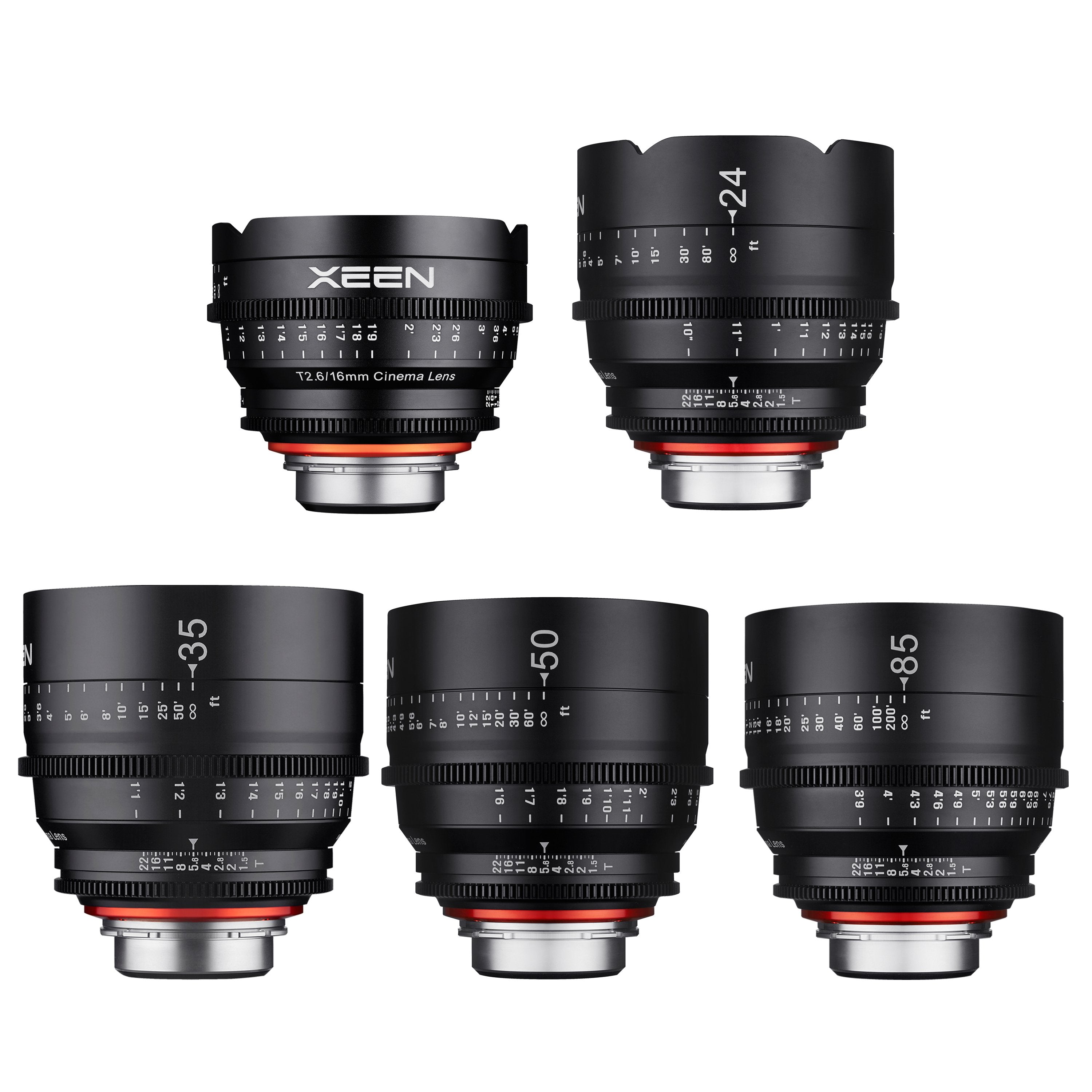 【期間限定プライス】サムヤン samyang シネレンズ5本セット サムヤンがタリーランプ搭載のシネ向けレンズ群「V-AF」を正式