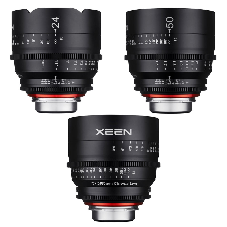 24, 50, 85mm T1.5 XEEN Pro Cinema Lens Bundle